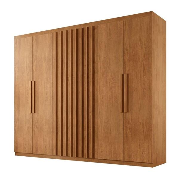 Guarda Roupa De Casal 6 Portas 2 Gavetas Cairo Rufato Natural