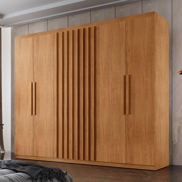 Guarda Roupa De Casal 6 Portas 2 Gavetas Cairo Rufato Naturale