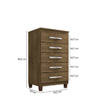 Guarda Roupa De Casal 6 Portas 2 Gavetas Com Cômoda 5 Gavetas