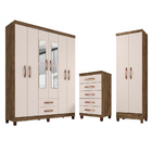Guarda Roupa De Casal 6 Portas 2 Gavetas Com Cômoda 5 Gavetas