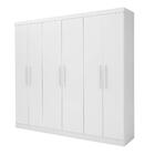 Guarda Roupa De Casal 6 Portas 4 Gavetas 234cm Branco Supreme