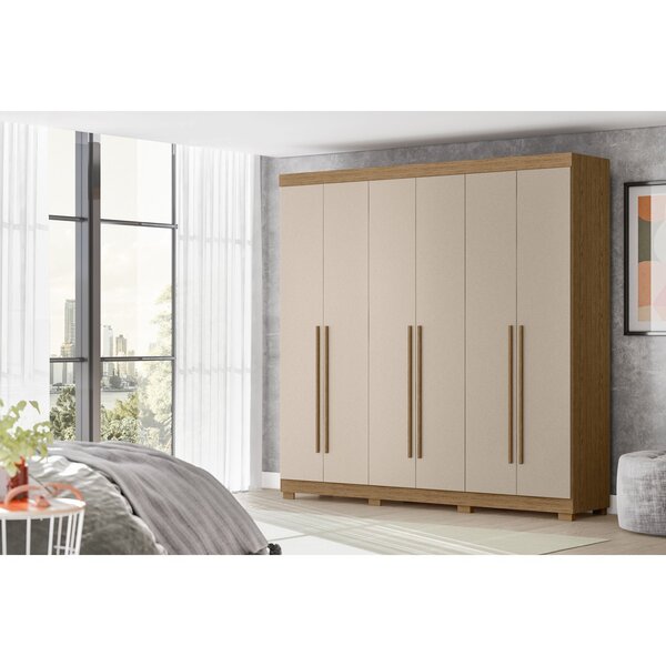 Guarda-roupa De Casal 6 Portas 4 Gavetas Belém Jatoba / Fendi