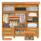 Guarda-roupa De Casal 6 Portas C/ Espelho 4 Gavetas 6 Pratele