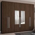 Guarda-roupa De Casal 6 Portas Com Espelho Amaro- Henn - Café