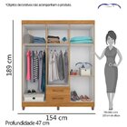 Guarda-roupa De Casal 6 Portas E 2 Gavetas Âmbar  Carvalho Gr