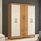 Guarda-roupa De Casal 6 Portas E 2 Gavetas Âmbar  Carvalho Gr