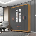 Guarda Roupa De Casal 6 Portas E 2 Gavetas Com Espelho Manche