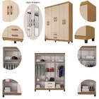 Guarda Roupa De Casal 6 Portas E 2 Gavetas Com Espelho Manche