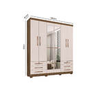 Guarda Roupa De Casal 6 Portas E 6 Gavetas Com Espelho Durham