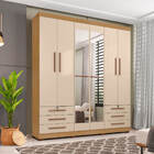 Guarda Roupa De Casal 6 Portas E 6 Gavetas Com Espelho Durham