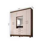 Guarda Roupa De Casal 6 Portas E 6 Gavetas Com Espelho Durham