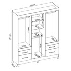 Guarda Roupa De Casal 6 Portas Poema Cor Ébano Off White Demó