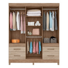 Guarda Roupa De Casal 6 Portas Poema Cor Nogal Vanilla Touch