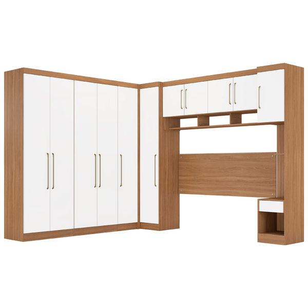 Guarda Roupa De Casal 7 Peças Modulado Modena Cp10 Amendola B