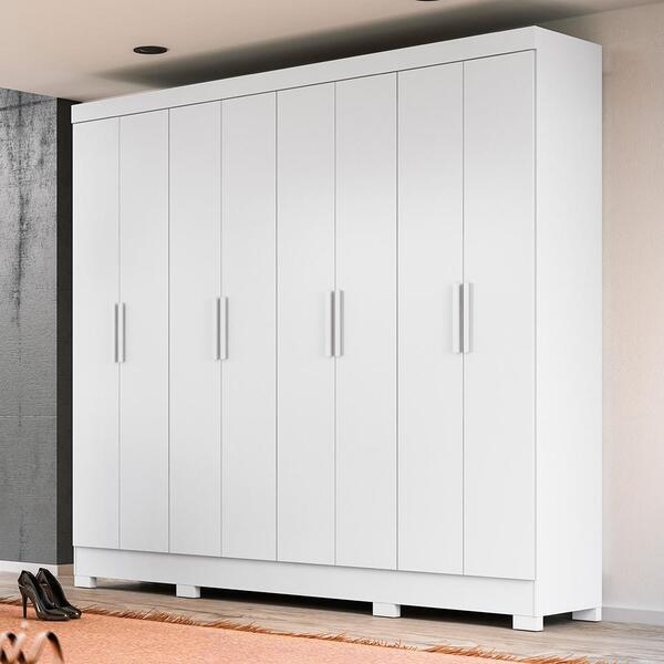 Guarda Roupa De Casal 8 Portas 236cm Branco Diplomata Moval