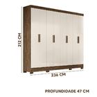 Guarda Roupa De Casal 8 Portas 236cm Castanho Baunilha Diplom