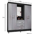 Guarda-roupa De Casal  4 Portas E 3 Gavetas Goiás - Poliman -