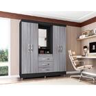 Guarda-roupa De Casal  4 Portas E 3 Gavetas Goiás - Poliman -