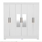 Guarda Roupa De Casal  6 Portas Com Espelho Prático Elite Bra