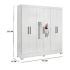 Guarda Roupa De Casal  6 Portas Com Espelho Prático Elite Bra