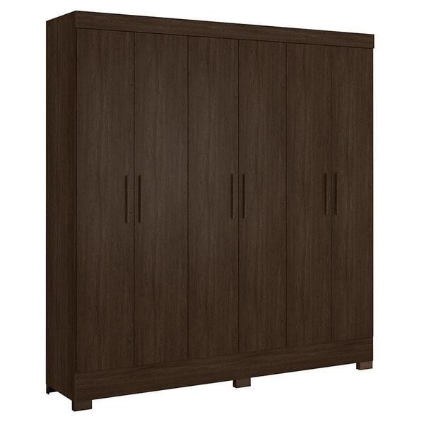 Guarda Roupa De Casal  6 Portas Prático Demóbile Ébano Touch