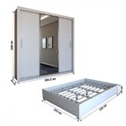 Guarda-roupa De Casal Carol 3 Portas 4 Gavetas Com Cama Branc