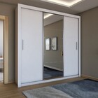 Guarda-roupa De Casal Carol 3 Portas 4 Gavetas Com Cama Branc