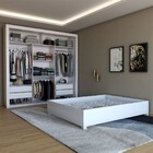 Guarda-roupa De Casal Carol 3 Portas 4 Gavetas Com Cama Branc