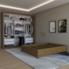 Guarda-roupa De Casal Carol 3 Portas 4 Gavetas Com Cama Freij