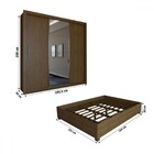 Guarda-roupa De Casal Carol 3 Portas 4 Gavetas Com Cama Freij