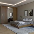 Guarda-roupa De Casal Carol 3 Portas 4 Gavetas Com Cama Freij