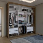 Guarda-roupa De Casal Carol 3 Portas 4 Gavetas Com Cama Freij