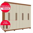 Guarda-roupa De Casal Com 08 Portas E 04 Gavetas Milão Cinamo