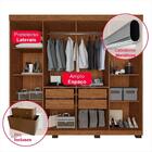 Guarda-roupa De Casal Com 08 Portas E 04 Gavetas Milão Cinamo