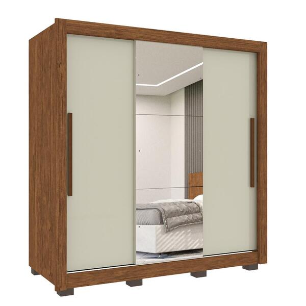 Guarda-roupa De Casal Com Espelho 03 Portas E 03 Gavetas Cann