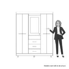 Guarda-roupa De Casal Com Espelho 4 Portas E 3 Gavetas Ágata