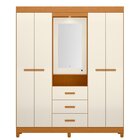 Guarda-roupa De Casal Com Espelho 4 Portas E 3 Gavetas Ágata