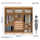 Guarda Roupa De Casal Com Espelho 6 Portas 4 Gavetas Belém Al