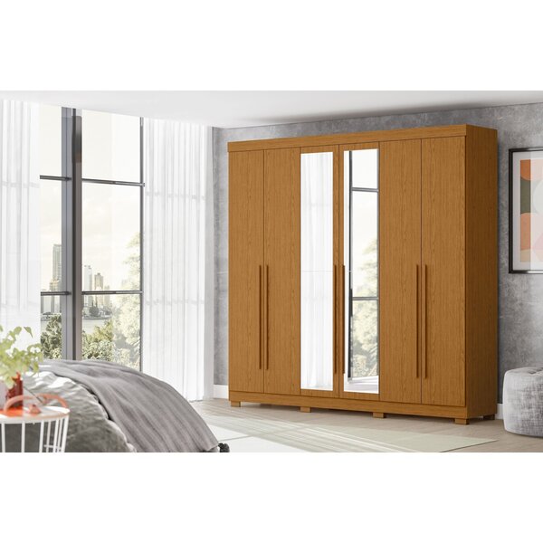 Guarda-roupa De Casal Com Espelho 6 Portas 4 Gavetas Belém Ci