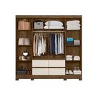 Guarda Roupa De Casal Com Espelho 8 Portas 216cm Castanho Off