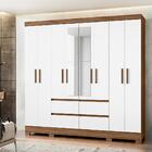 Guarda Roupa De Casal Com Espelho 8 Portas 216cm Naturale Bra