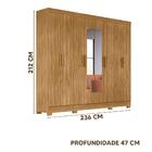 Guarda Roupa De Casal Com Espelho 8 Portas 236cm Freijó Diplo
