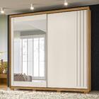 Guarda Roupa De Casal Com Espelho Freijó Off White Dhara Moval