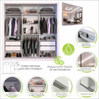 Guarda-roupa De Casal Espelhado Com 03 Portas De Correr E 04