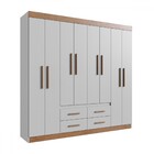 Guarda-roupa De Casal Las Vegas 8 Portas 4 Gavetas Lunar/nogu