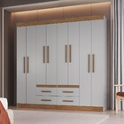 Guarda-roupa De Casal Las Vegas 8 Portas 4 Gavetas Lunar/nogu