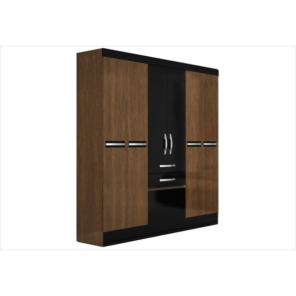 Guarda Roupa De Casal Mafra 06 Portas E 02 Gavetas Imbuia Com