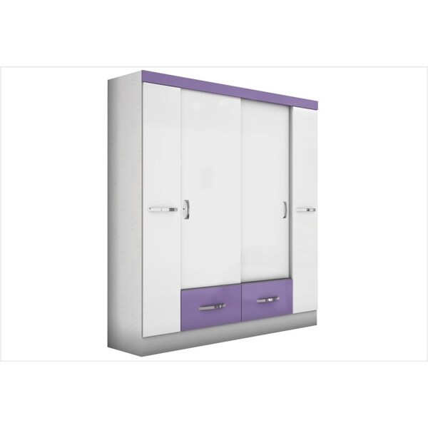 Guarda Roupa De Casal Malibu 04 Portas E 02 Gavetas Flex Bran