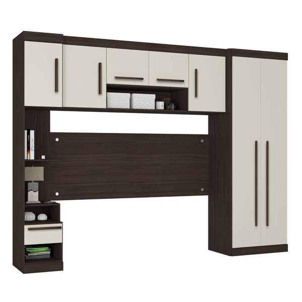 Guarda Roupa De Casal Modulado 4 Peças Star J00025 Cor Amêndo