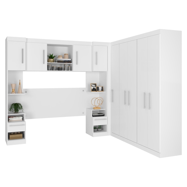 Guarda Roupa De Casal Modulado 6 Peças Star Cor Branco Polima
